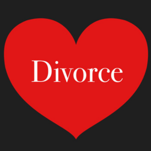 Red Heart with Divorce inside