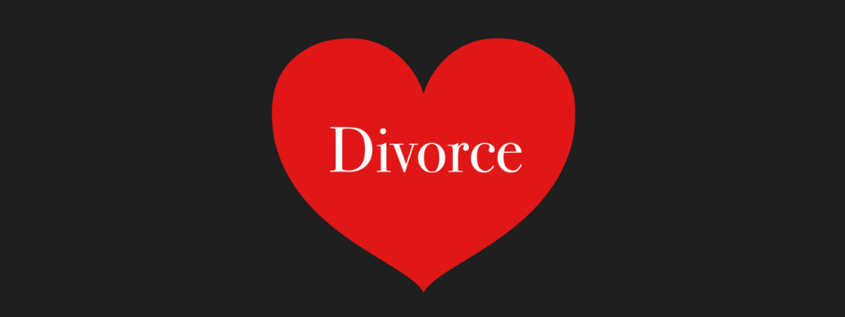 Red heart with Divorce inside